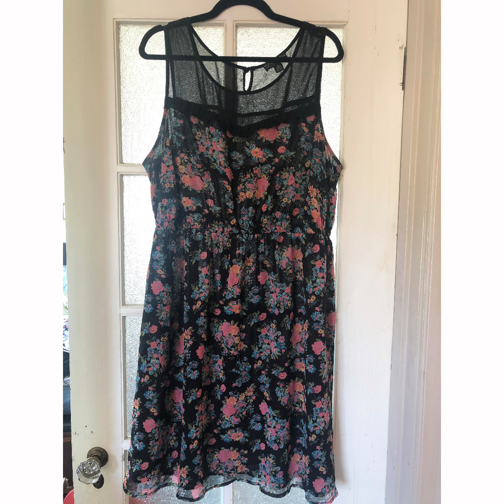 Floral Skater Party Dress with Elastic Empire Wais